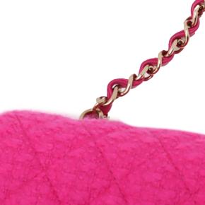Chanel Pink Mini Rectangular Classic Tweed Single Flap 12