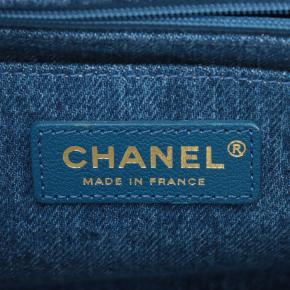 Chanel Blue Medium Shearling Denim Egypt Hieroglyph Single Flap 6