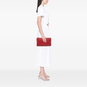 Miu Miu Red Leather Matelasse Nappa Clutch 11