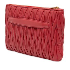 Miu Miu Red Leather Matelasse Nappa Clutch 2