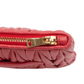 Miu Miu Red Leather Matelasse Nappa Clutch 7