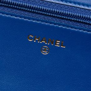 Chanel Blue Quilted Caviar Boy Wallet on Chain 5