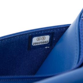 Chanel Blue Quilted Caviar Boy Wallet on Chain 6