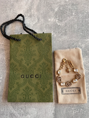 Gucci Gold Plated/Crystal Bracelet 6