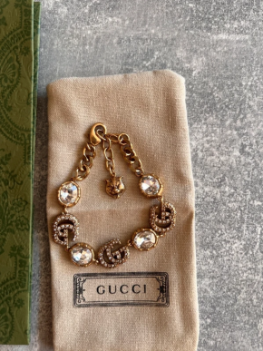 Gucci Gold Plated/Crystal Bracelet 2