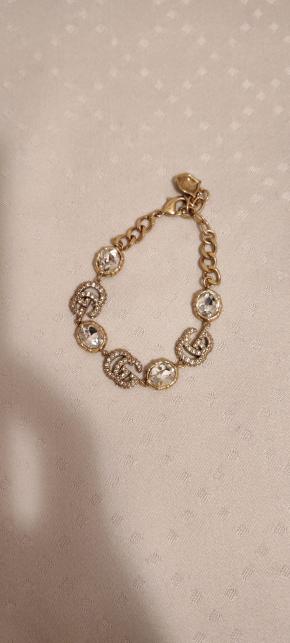 Gucci Gold Plated/Crystal Bracelet 8