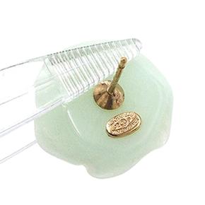 Chanel Green  Resin Gold Plated Camellia Push Back Earrings 5