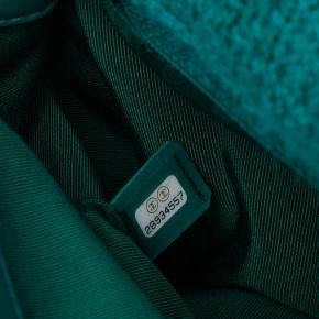 Chanel Turquoise Small Wool Tweed Giant Logo Flap 6