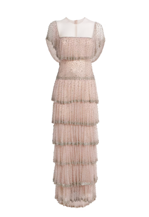 Costarellos Crystal Tiered Jesenia Gown 2