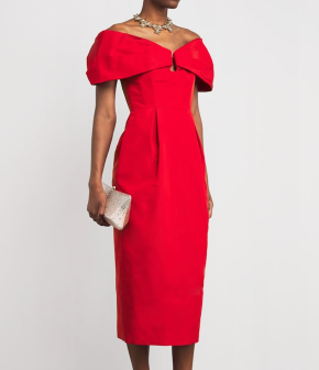 Carolina Herrera Off-Shoulder Column Dress 2