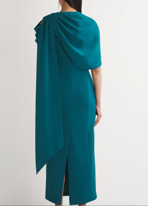 Huishan Zhang Embellished Isolde Fitted Cape Gown 2