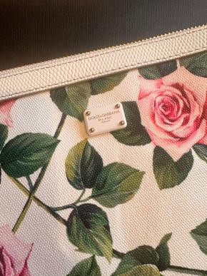 Dolce & Gabbana White Tropical Rose Pouch 4