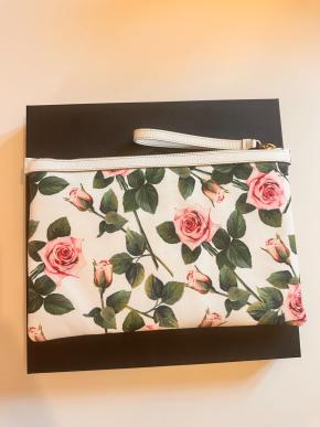 Dolce & Gabbana White Tropical Rose Pouch 3
