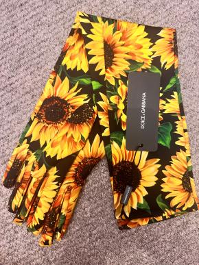 Dolce & Gabbana Sunflower Print Long Gloves 4