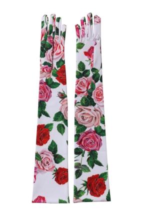 Dolce & Gabbana Floral Roses Elbow Gloves 2