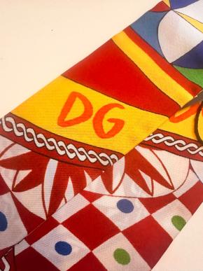 Dolce & Gabbana Floral Sicily Caretto Maiolica Twilly Scarf 6