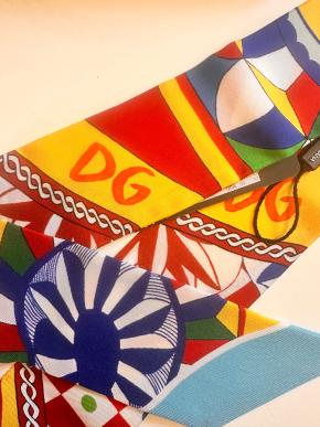 Dolce & Gabbana Floral Sicily Caretto Maiolica Twilly Scarf 3