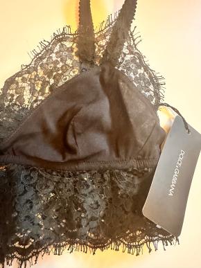 Dolce & Gabbana Sicily Black LACE Satin Top 5