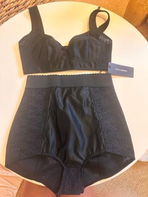 Dolce & Gabbana Black Corset Top And Hot pants Set 2