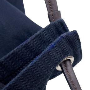 Hermes Navy Toile Aline Grooming Bag 10