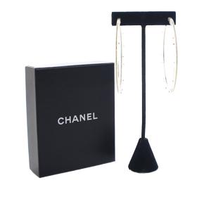 Chanel Acrylic Crystal Hoop Earrings 10