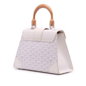 Goyard Coated Canvas White Goyardine Saigon Structured PM 2