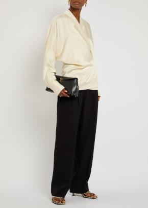 Toteme Beige Satin Wrap Blouse 5