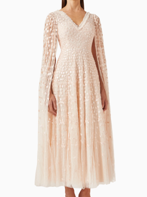 Needle & Thread Clover Cape-Sleeve Gown 4