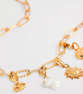 Hermina Athens Plated Viktor Charm Necklace 3