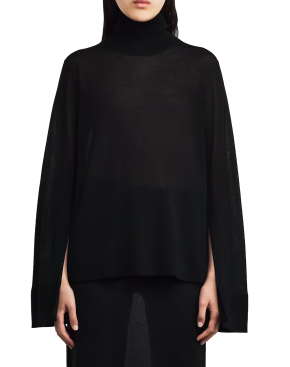 Toteme Semi-Sheer Split-Sleeve Rollneck Top 3