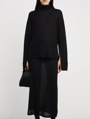 Toteme Semi-Sheer Split-Sleeve Rollneck Top 5