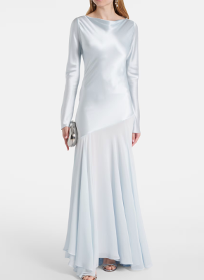 Tove Cordelia Silk Satin And Chiffon Gown 2
