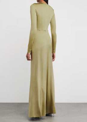 Victoria Beckham Long-Sleeve V-Neck Gown 2