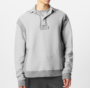 Maison Margiela Grey Cotton Four Stitch Reversed Polo Jumper 4