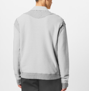 Maison Margiela Grey Cotton Four Stitch Reversed Polo Jumper 2