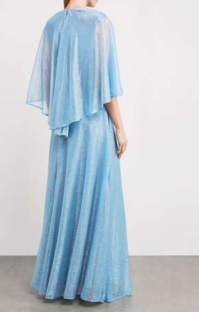 Talbot Runhof Tulle Cape-Detail Gown 2