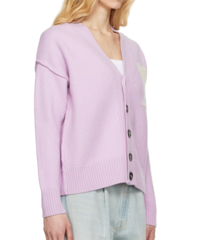 Ami Paris Purple Wool Ami de Coeur Cardigan 3