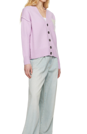 Ami Paris Purple Wool Ami de Coeur Cardigan 2