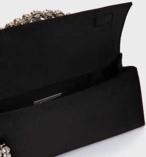 L'alingi Black Karma Clutch Stone-Encrusted Satin Clutch 3