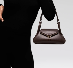 Amina Muaddi Leather Gemini Shoulder Bag 2