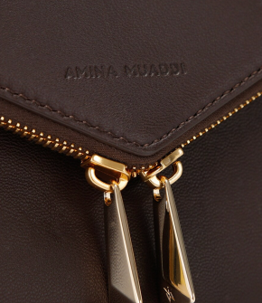 Amina Muaddi Leather Gemini Shoulder Bag 4