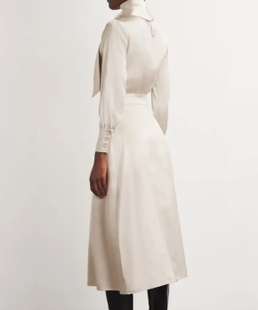 Colombo Beige Silk Midi Dress 2
