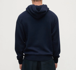 Johnstons Of Elgin  Dark Navy Cashmere Hoodie 2