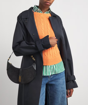 Polo Ralph Lauren Small Suede ID Shoulder Bag 5