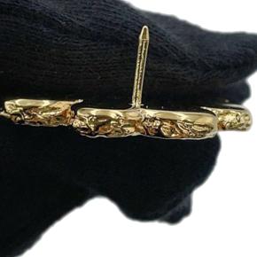 Chanel CC Gold Plated Resin Clover Brooch 6