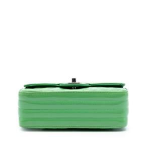 Chanel Green Mini Rectangular Classic Chevron Patent Single Flap 3