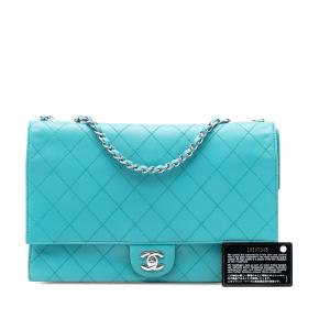 Chanel Blue  Quilted Calfskin Double Flap 8