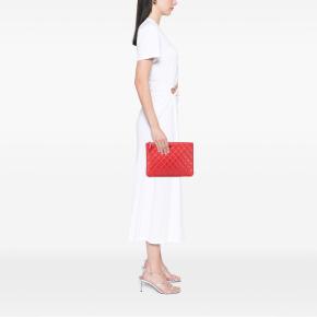 Chanel Red Medium Quilted Lambskin O Case Clutch 11