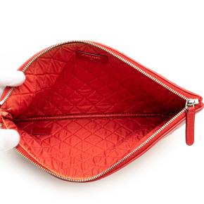 Chanel Red Medium Quilted Lambskin O Case Clutch 4
