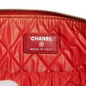 Chanel Red Medium Quilted Lambskin O Case Clutch 5